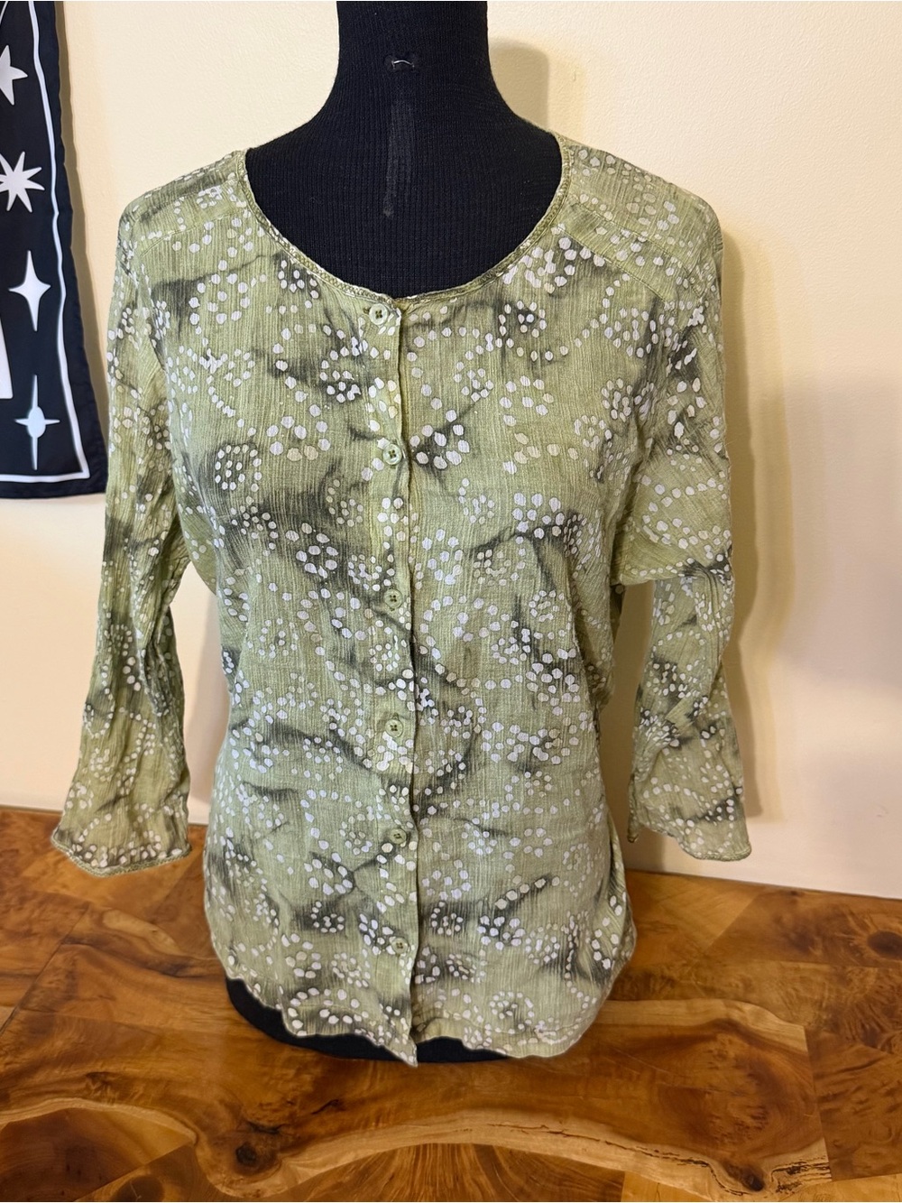 Columbia XCO XL Outdoor Activewear Top Button Front Sea Green Mermaid